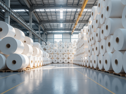 锦泰棉业公司外景,现代化厂房建筑,蓝天白云背景,体现企业规模和实力